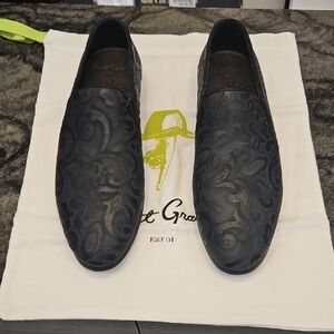 Robert Graham Black Textured Loafers